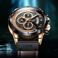 2021 lige casual sports watch for men top brand luxury military leather wrist watches mens clocks fashion chronograph wristwatch