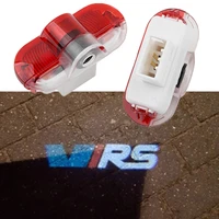 2pcs car logo badge led door welcome light for vrs octavia a5 2006 2007 2008 2013 ghost shadow projector lamp auto accessories