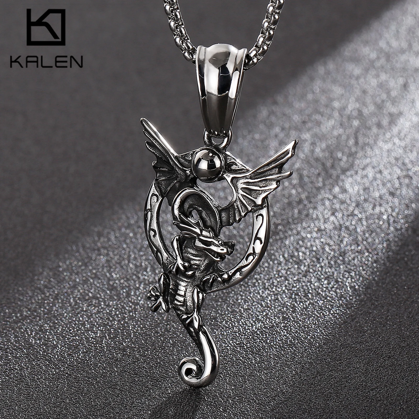 

52*35mm Dragon Anime Pendant Men Stainless Steel 304 Jewelry