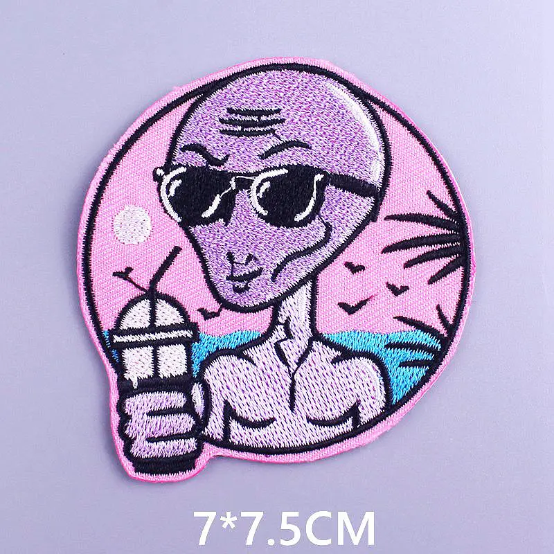 Космос НЛО т иностранцев патч вышитые патчи для одежды Parches Alien в полоску значки