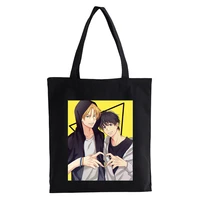 anime banana fish graphic ladies shopping bag handbags cloth canvas tote bags women y2k reusable shoulder shopper bags