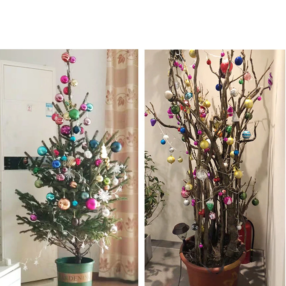 

60-70pcs in pack Xmas Christmas wedding party Embossed Glitter Baubles Decoration Room decor