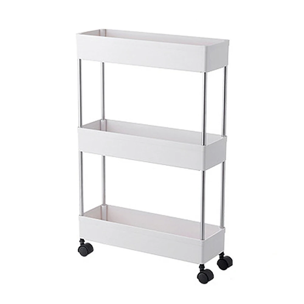 Тонкая тележка для хранения Универсальная мобильная полка органайзер ящиков