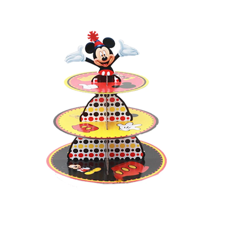 Тема Диснея Микки Маус McQueen3 Яруса Держатель для кексов подставка детей девочек