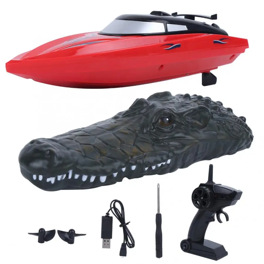 2 4G радиоуправляемая лодка имитация головы крокодила гоночная электрическая