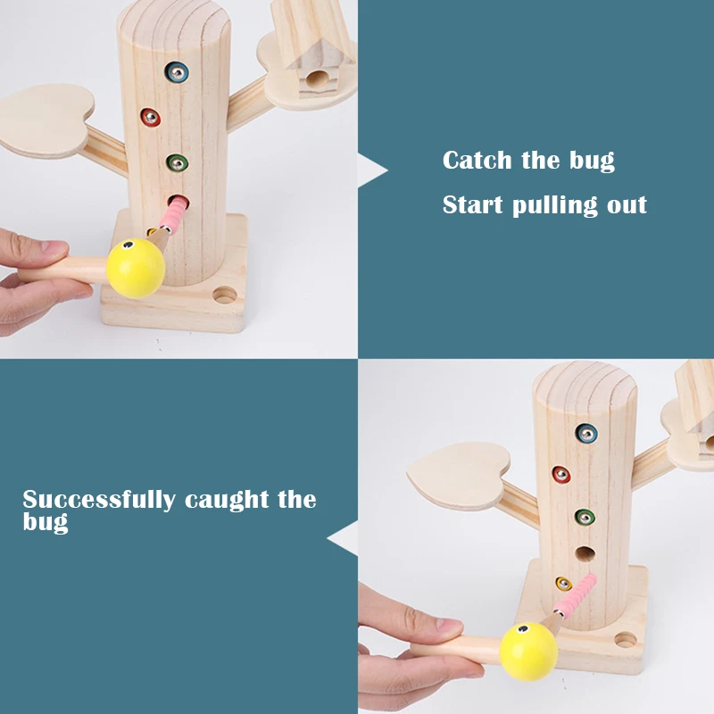 

Woodpecker Caterpillars Catch Game Kids' Early Educational Toy Gift Idea for Boys Girls NSV775