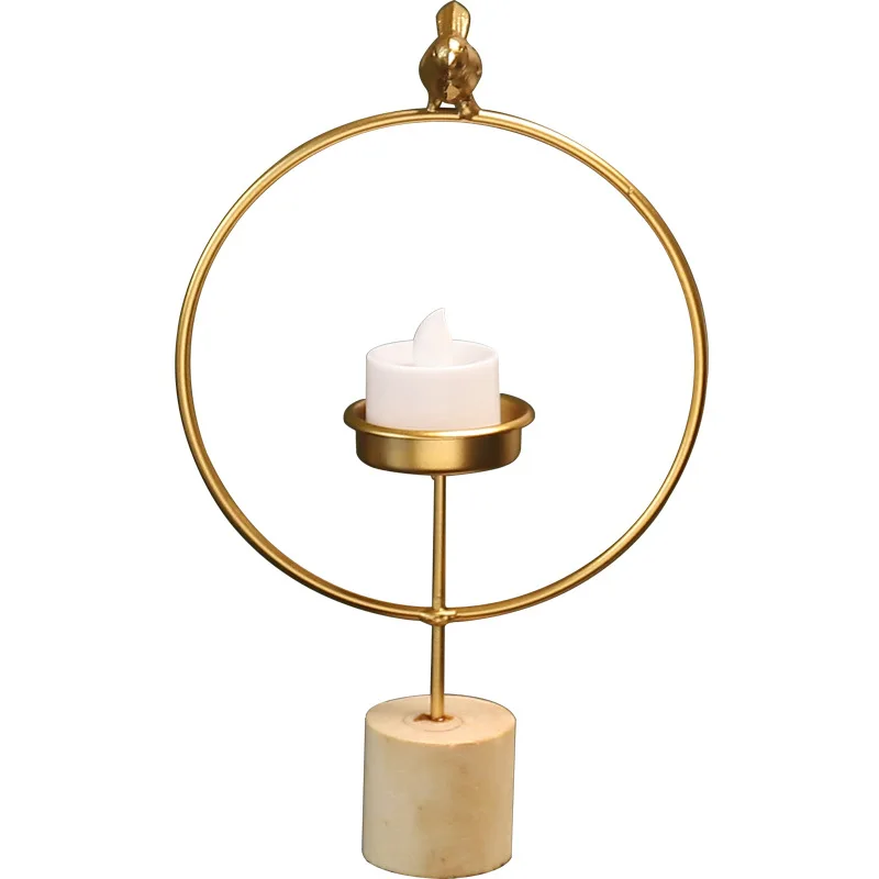 

Nordic round bird iron candle holder decoration creative table decoration romantic candle light dinner candle candle holder