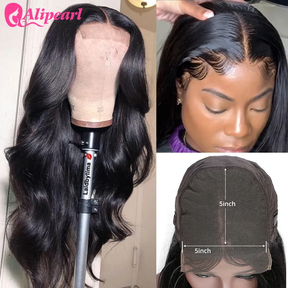 6x6 закрытие парик перуанский объемная волна Кружева Закрытие человеческих волос