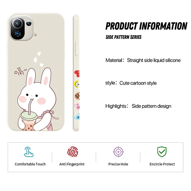 

Чехол для телефона с милым кроликом для XIAOMI 10 LITE 5G 10S PRO ULTRA 11 6X 8 9 CC9E POCO M3 NFC X3 Противоскользящий роскошный чехол-накладка