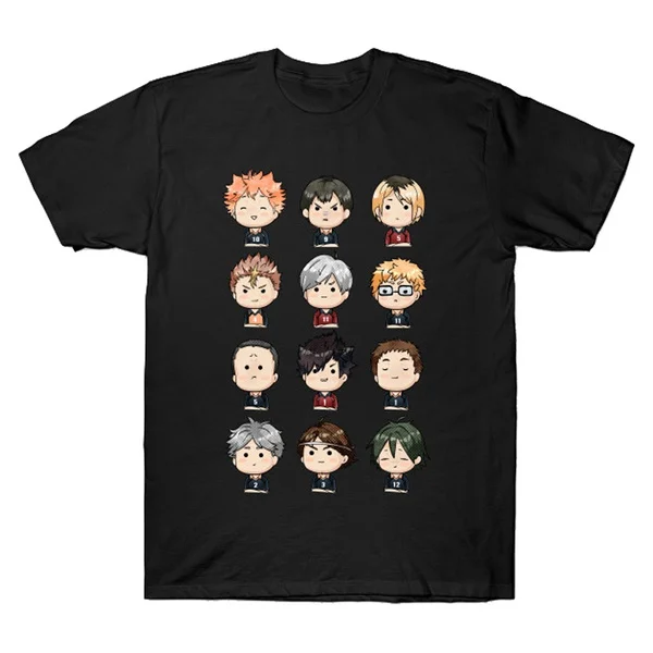 

haikyuu Summer Cotton T Shirts Men Man T-shirts Sitcoms Short Sleeve O Neck Cotton Shirts