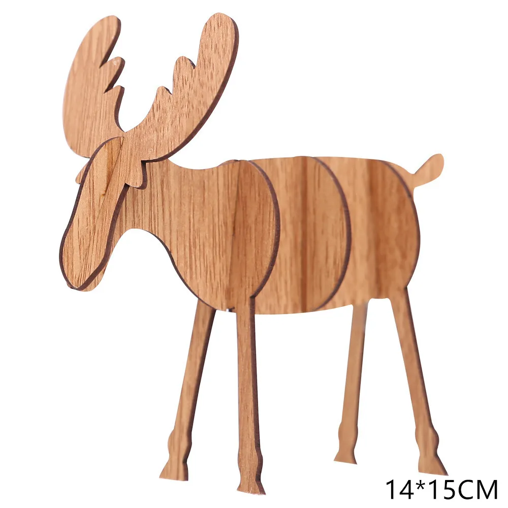 Large wood color Год последняя натуральная Деревянная Рождественская елка орнамент Звезда Сердце деревянная подвеска Noel Рождественское украшение для дома Рождественский подарок - Цвет: Large wood color