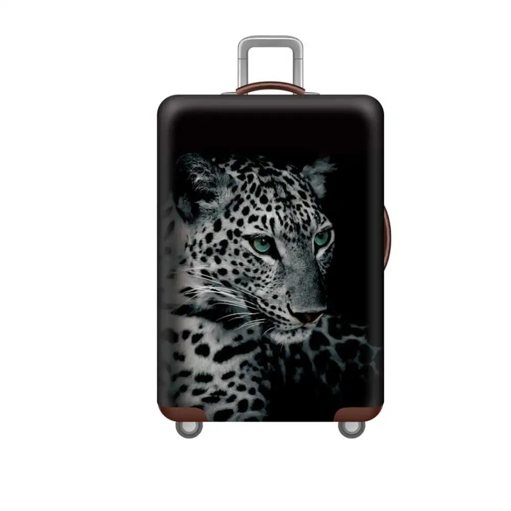 

3D Leopard Lion Animal Printed Travel Suitcase Protector Washable Dust-proof Zipper Cover Trunk Case 18-32 Inch