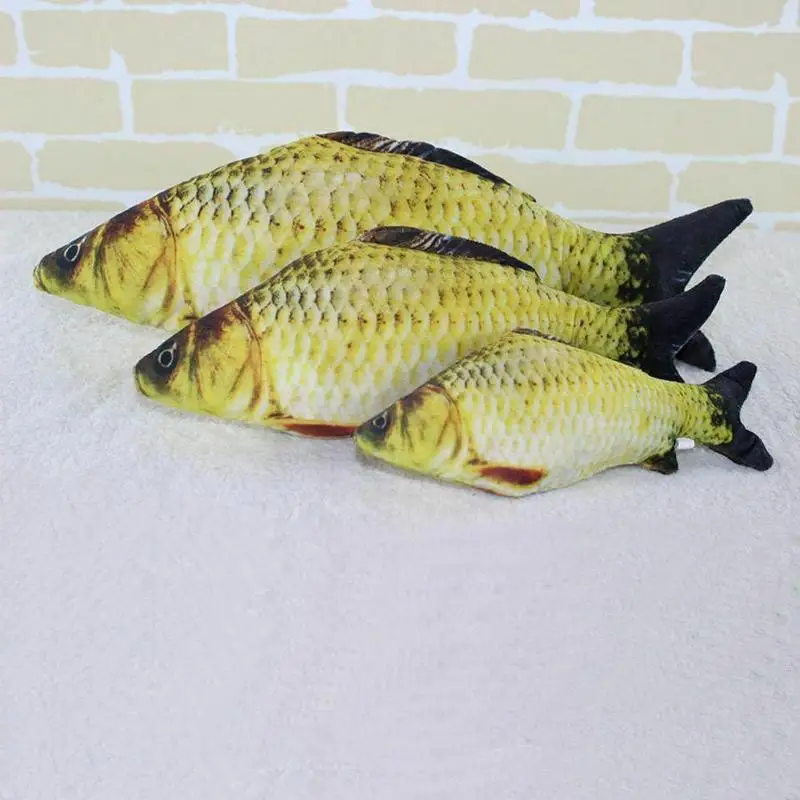 

1pcs Interactive Training Kitten Toy Artificial Pet Toy Fish Chewing Plush Catnip Toy Shape Fish Simulation P5M2