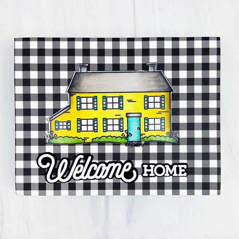 

2021 New Metal Cutting Dies and Rubber Stamps Welcome Spring Home Words Scrapbook Stencil Album Make Template Decor Model Craft