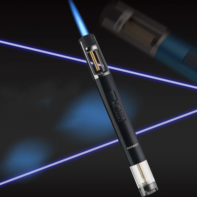 

Honest Metal Turbine Flashlight Lighter Outdoor Windproof Inflatable Butane Cigarette Cigar Igniter Welding Kitchen Gadget
