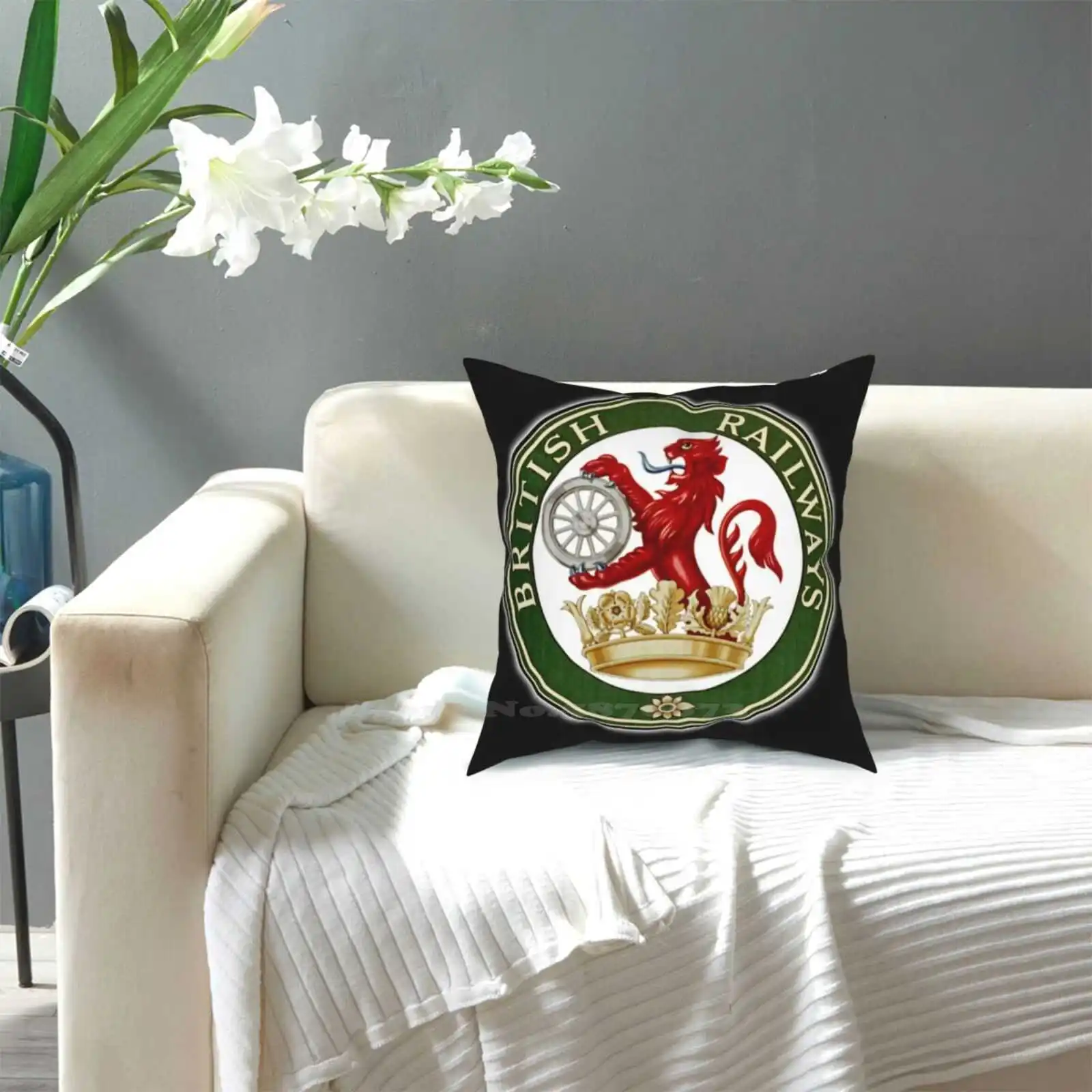 Британские железные дороги. Тренировочные зрители Br Sign дизайн 1956 Наволочка Rail