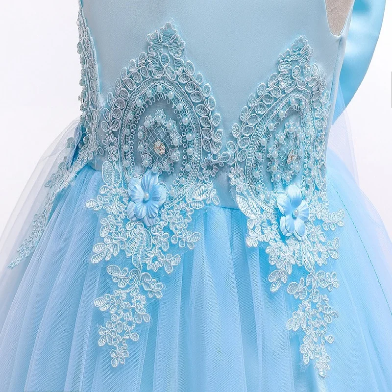 Платья платье принцессы Детские платья для девочек костюм халат детская одежда