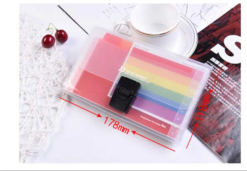 13 сетки A6 Сумка для документов милый Радужный цвет мини чеков сумка файлов Папка