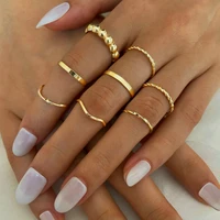 fashion thin alloy rings set for women gold silver color round cross twist open knuckle ring finger rings party gift jewelry