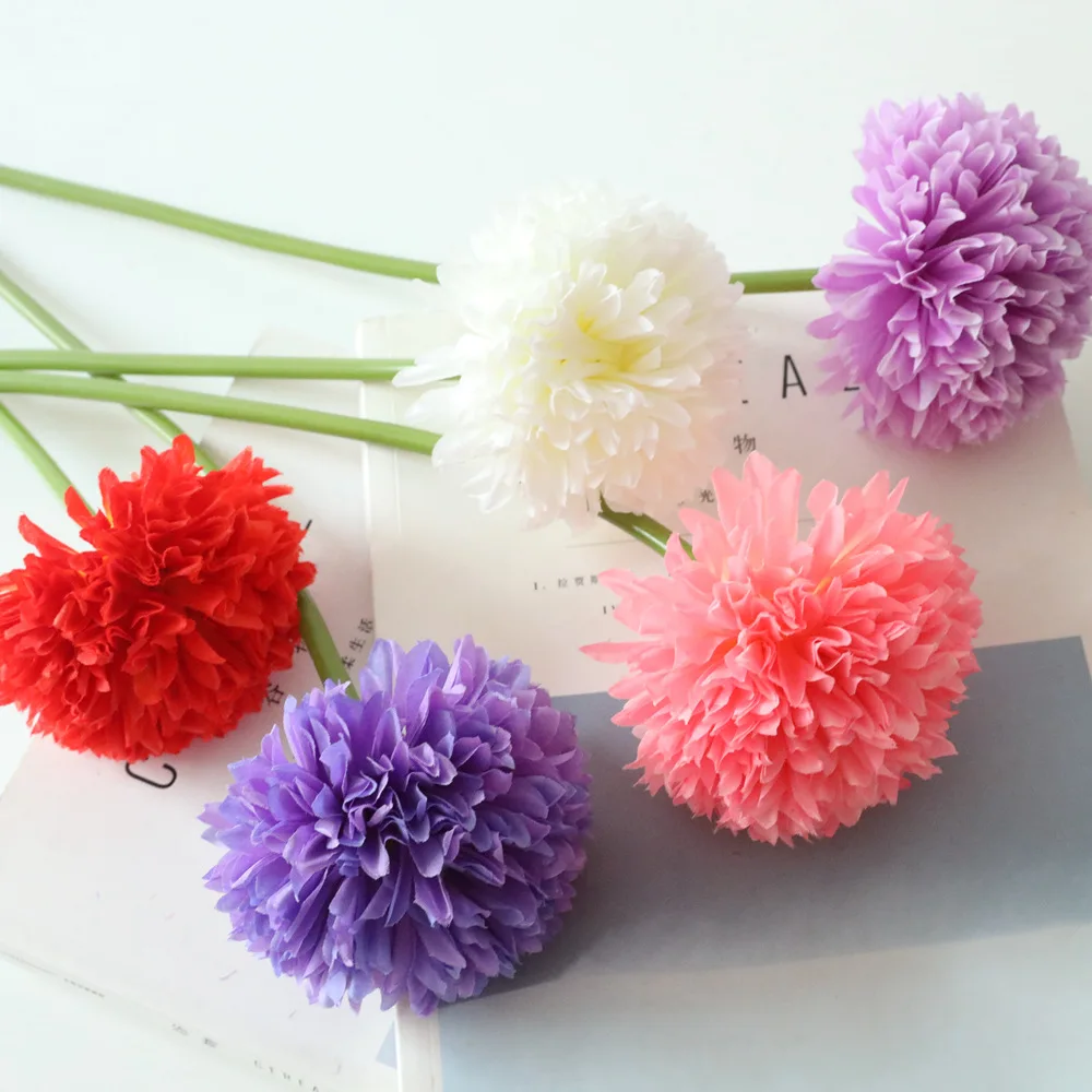 Искусственные цветы 1 головка маленький шар гортензии искусственные шелковые