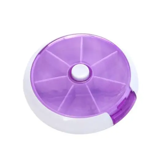 purple Еженедельная вращающаяся коробка для таблеток, Дорожный Чехол для таблеток, разветвитель, органайзер для таблеток, медицинская коробка, 7 дней, нож для таблеток, контейнер для таблеток WF710239 - Цвет: purple