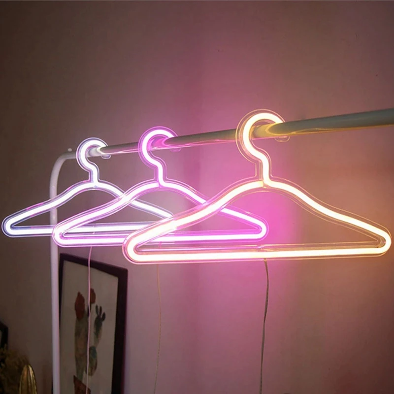 

LED Light Clothes Stand USB Powered Hanger Night Lamp For Bedroom Home Wedding Clothing Art Wall Decor