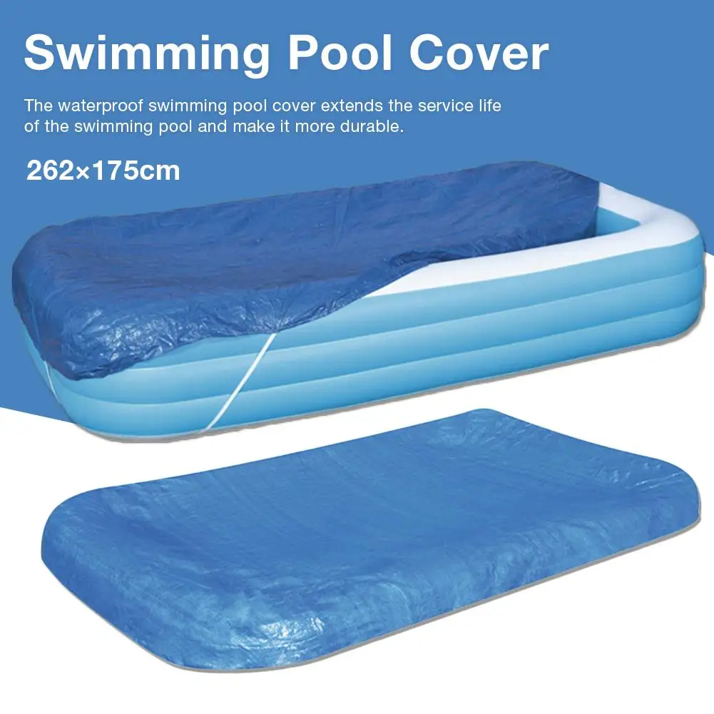 

262 X 175CM Swimming Pool Cover Rectangle Dustproof Rainproof Thickened Poncho Cover Cloth Protector Swimming Pool Accessories