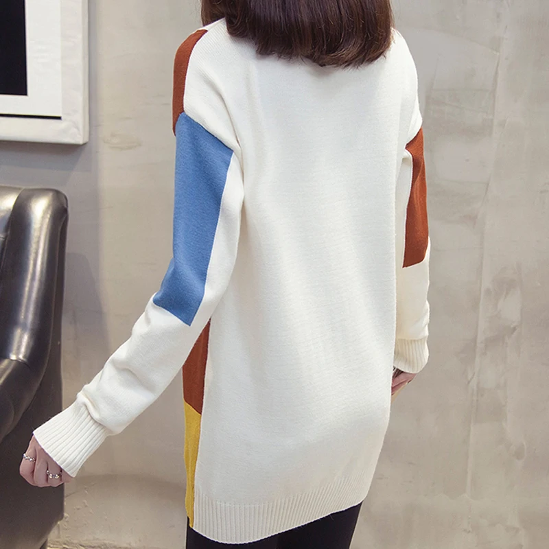 Women Turtleneck Long Knitted Sweater And Pullovers Korean Fashion Casual Style Female Sweaters 2019 Autumn Winter New Tops | Женская