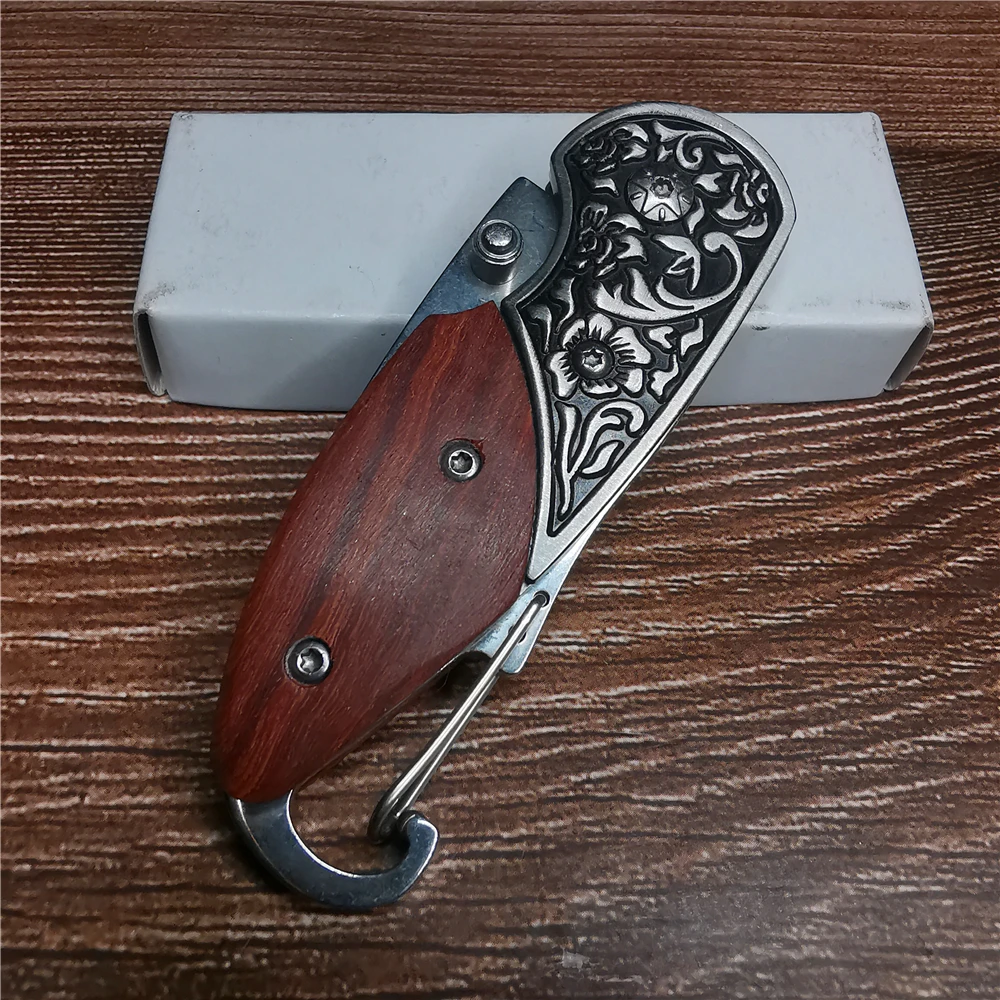 Складной нож из нержавеющей стали резная ручка карманный подходит для переноски