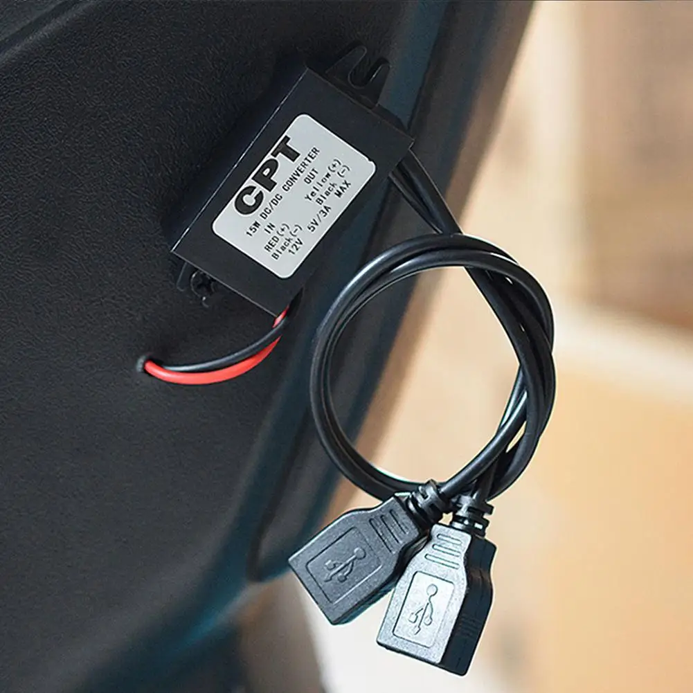 

1pcs DC-DC Converter Module 12V to 5V 3A 15W Double USB Power Adapter Supply Charger adapter Plug Micro USB 2021