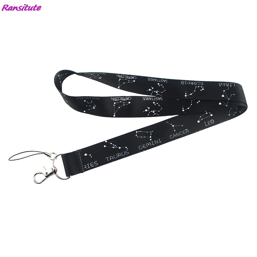 Ransitute R1406 двенадцать созвездий Черный шейный ремешок Ремешки удостоверение