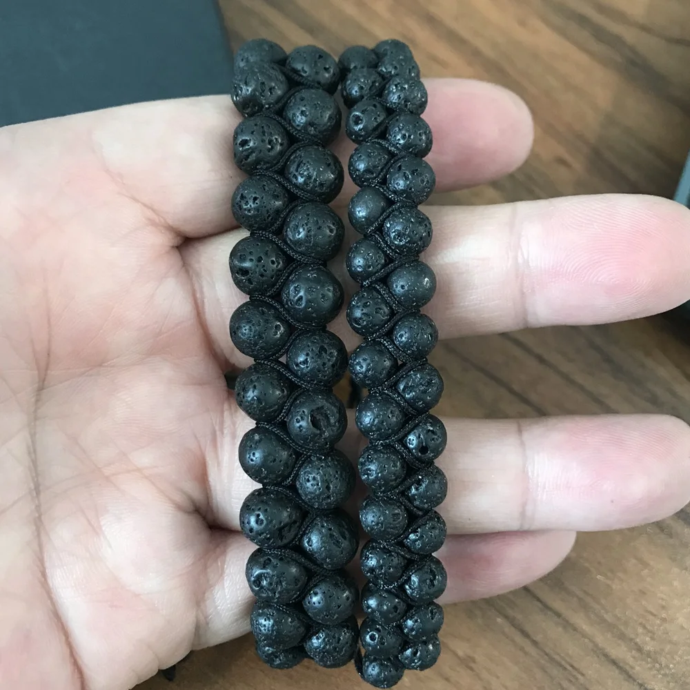 JOYA Подарочный браслет из натурального камня с регулируемой плетеной оплеткой и