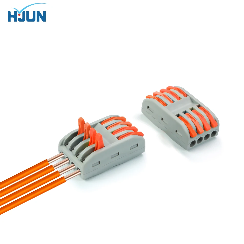 

HJUN PCT-314 Mini Fast Wire Cable Connectors Universal Compact Conductor Spring Splicing Wiring Connector Push-in Terminal Block