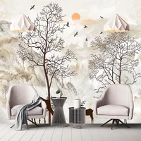 custom any size mural wallpaper 3d hand drawn abstract tree wall painting living room tv sofa bedroom home decor papel de parede
