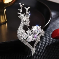 creative new deer brooch copper inlaid large zircon brooch clothing accessories brooch pin for women wholesale