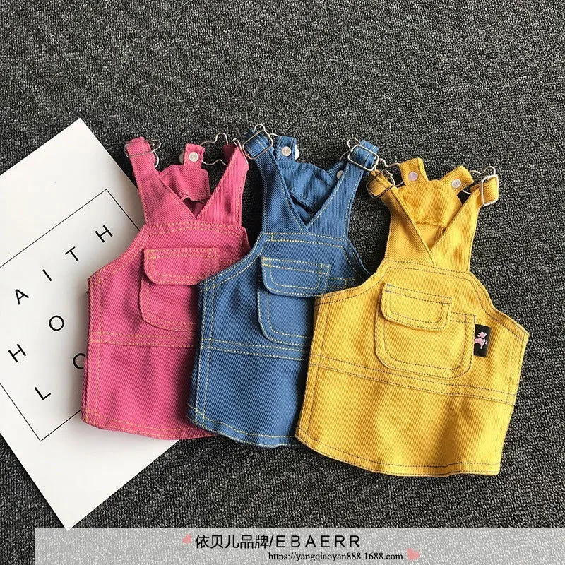 Симпатичная Юбка на бретельках яркого цвета для питомцев в стиле Собака Кот