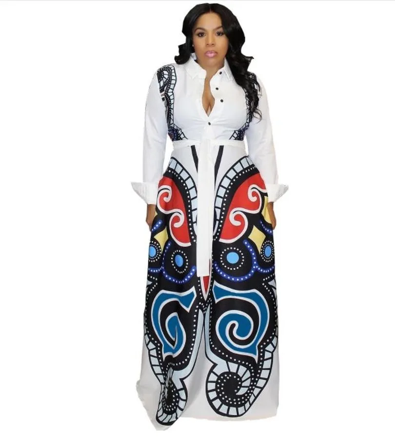 2019 распродажа платье в африканском стиле осенняя и зимняя цифровая печать