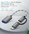 2 в 1 нейлоновый Плетеный Кабель USB 3,0 OTG адаптер Micro USB Type C адаптер для синхронизации данных для Samsung Xiaomi MacBook USB Type-C Micro OTG