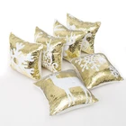 40 см х 40 см золотистыми пайетками для девочек Рождественский Чехол на подушку Снежинка шаблон Подушка Чехол Декоративные с невидимых застежек-молний (для домашнего декора