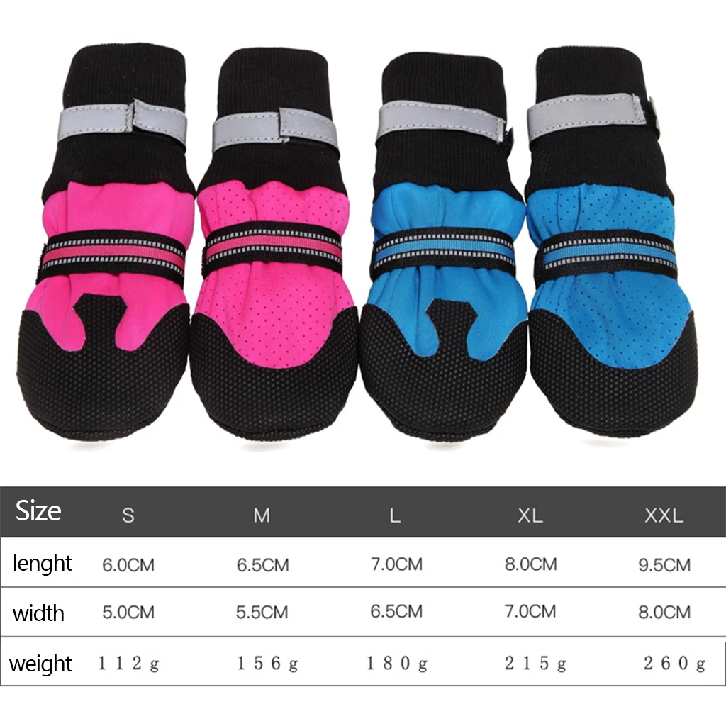 4 шт. водонепроницаемая зимняя обувь для собак противоскользящие зимние ботинки