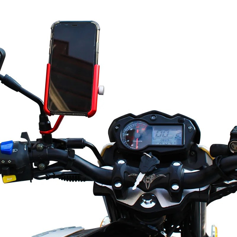 smoyng aluminum bicycle motorcycle phone mount holder bracket ajustable motor bike mirro handlebar support for xiaomi iphone 8p free global shipping
