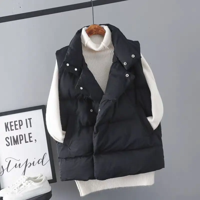 MUMUZI 2019 autumn and winter new large size down cotton vest women wild sleeveless warm waistcoat jackets | Женская одежда