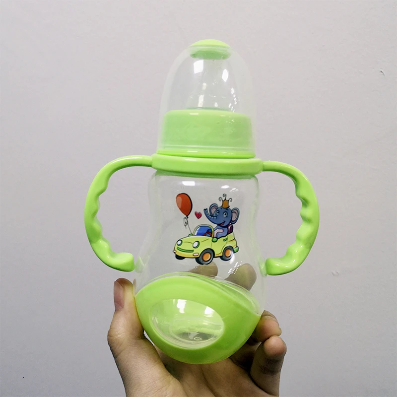 Green 160ml Бутылочка для кормления, игровая бутылочка для кормления, стандарт экспорта 160 мл, 240 мл, для кормления с ручкой, для домашних животных, специальная бутылочка для кормления - Цвет: Green 160ml
