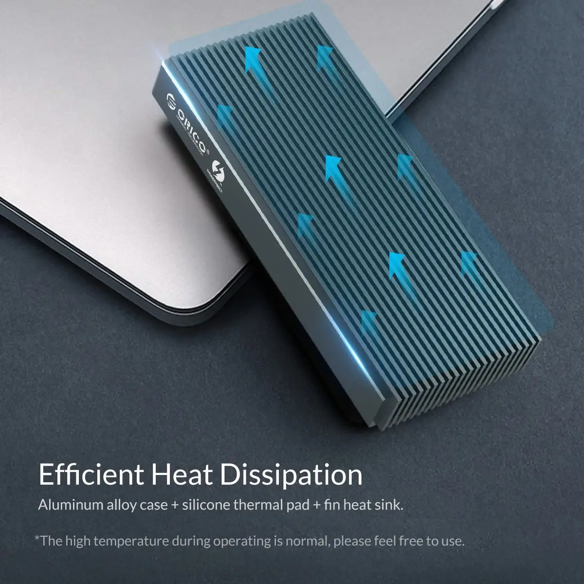 Orico SCM2T3-G40-SV-BP Thunderbolt 3 Series NVMe M.2 SSD Enclosure Support 2TB Aluminum Hard Drive Enclosure For Laptop Desktop