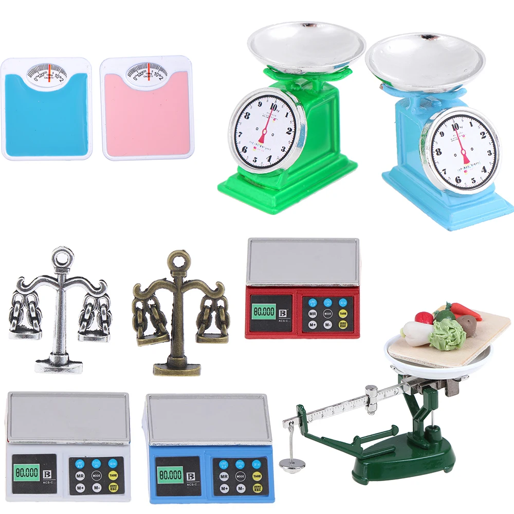Мини взвешивание весы моделирование вес баланс модель игрушки для кукольного