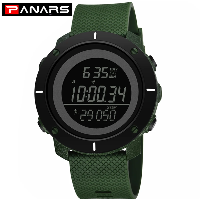 

PANARS Men's Sports Watch Luminous Waterproof Passometer Digital Watches Boy Student Sports Electronic Wristwatch Relojes Hombr