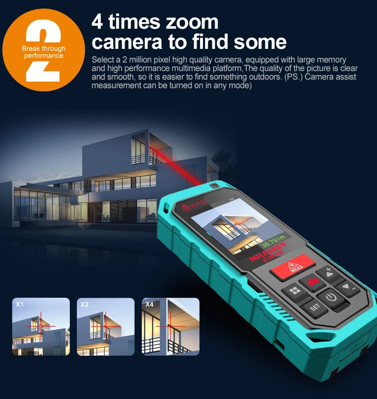 Лазерный дальномер Mileseey P7 с Bluetooth и поворотным сенсорным экраном перезаряжаемый