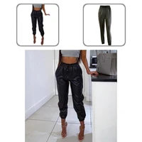 simple women pants drawstring streetwear stretchy loose fitting trousers women trousers harem trousers