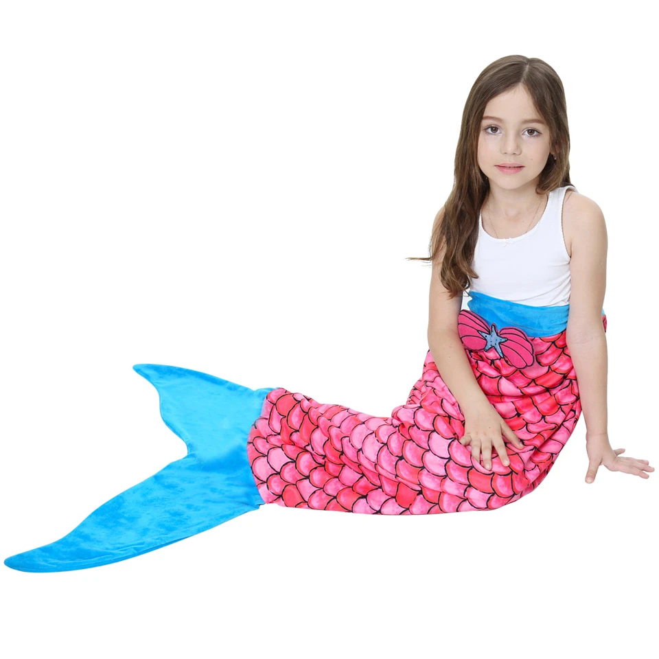 Мягкое фланелевое одеяло Русалка для детей подарок на день рождения девочек