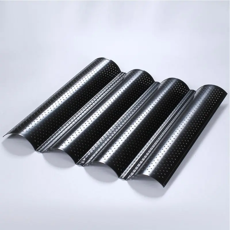 

French Bread Baking Pan Nonstick Perforated Pan 4 Wave Bake Mold